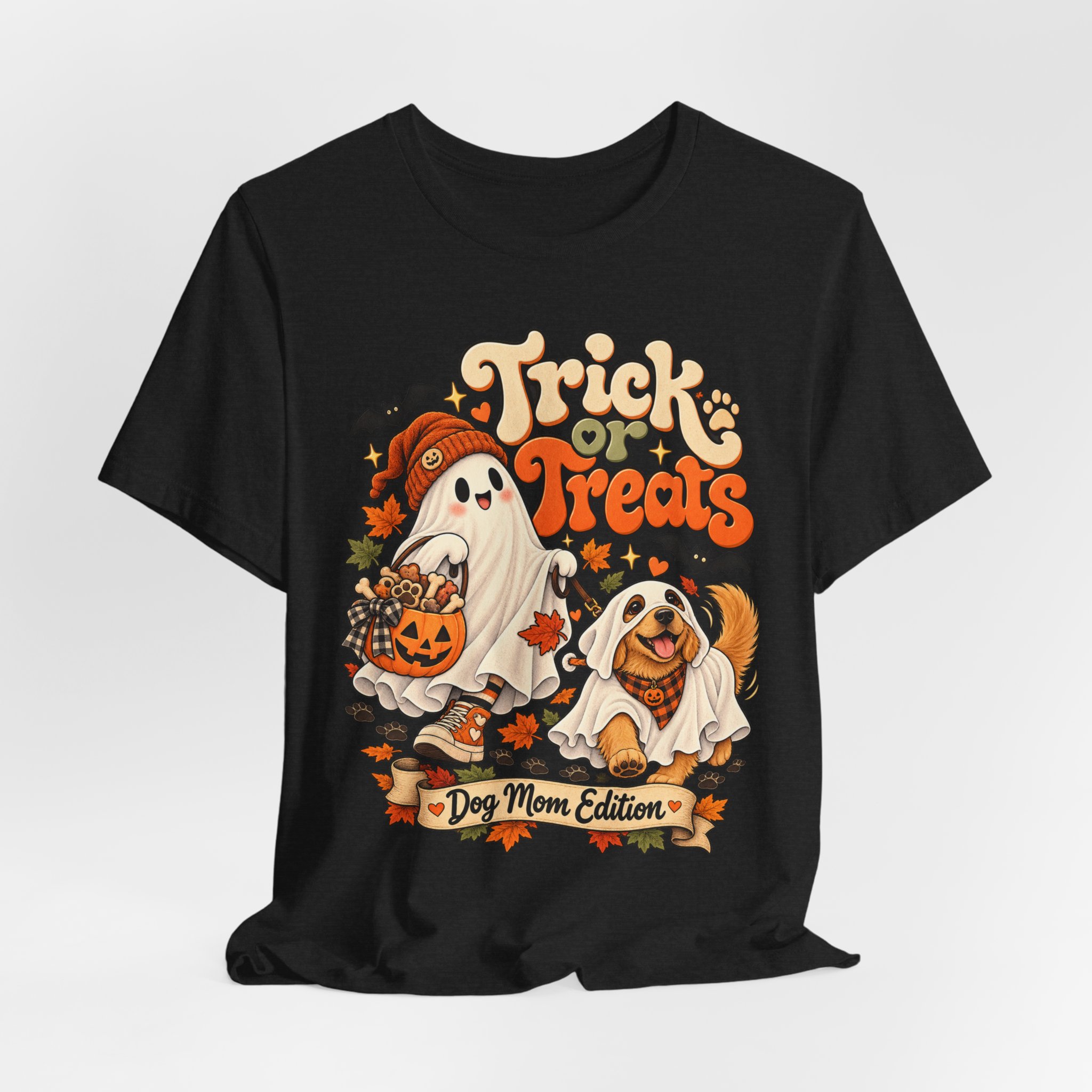 Trick or Treats Halloween dog mom shirt – view 12