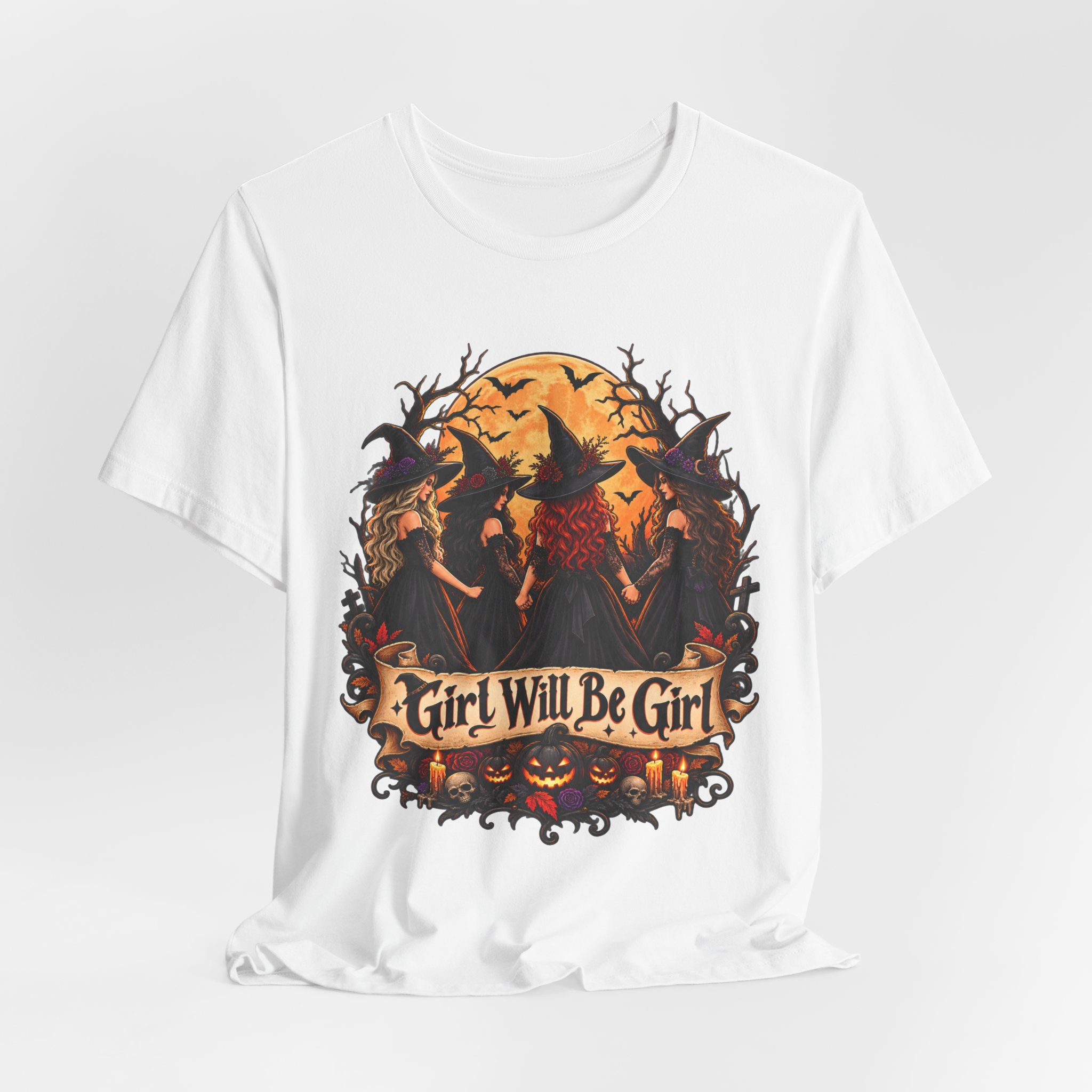 Girl Will Be Girl witchy Halloween shirt – view 4